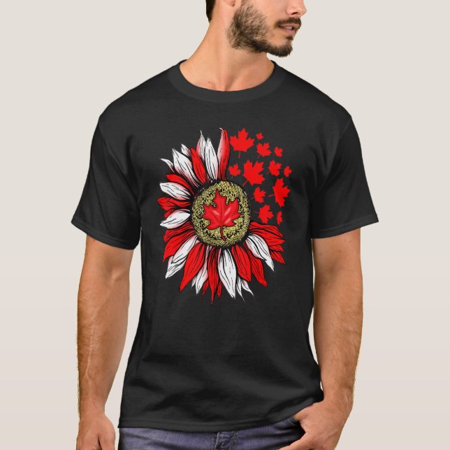 Camiseta Bandera de Sunflower Canadá Hoja de arce Canadá Or (Anverso)