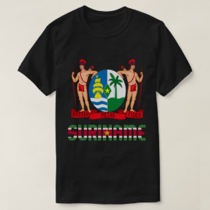 Camiseta Bandera de Suriname y Patriótico Del Escudo De Arm