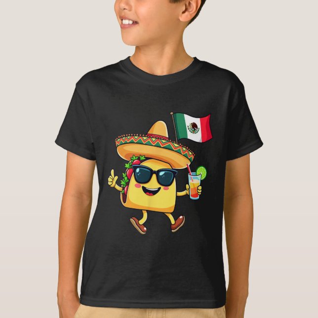 Camiseta Bandera de Taco México Cinco De Mayo Independencia (Anverso)