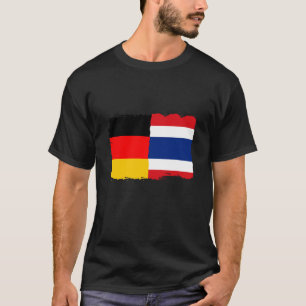 Camiseta Bandera de Tailandia Bandera de Alemania mitad tai