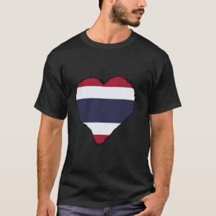 Camiseta Bandera de Tailandia Corazón Raíces Tailandesas Or
