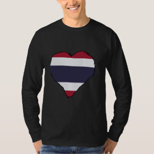 Camiseta Bandera de Tailandia Corazón Raíces Tailandesas Or