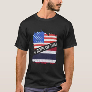 Camiseta Bandera de Tailandia Estados Unidos América Soy Am