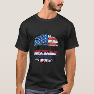 Camiseta Bandera de Tailandia Girasol USA Soy Ambos Tailand