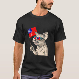 Camiseta Bandera de Taiwán Cerdo Taiwán Raíces taiwanesas T