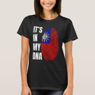 Camiseta Bandera de Taiwán de biometría de ADN de huella da