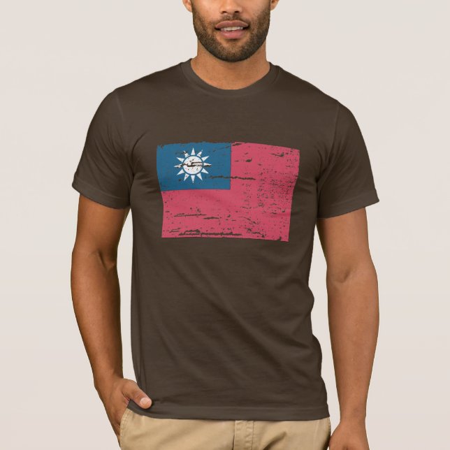 Camiseta Bandera de Taiwán del vintage (Anverso)