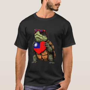 Camiseta Bandera de Taiwán Orgullo taiwanés Corazón Tortuga