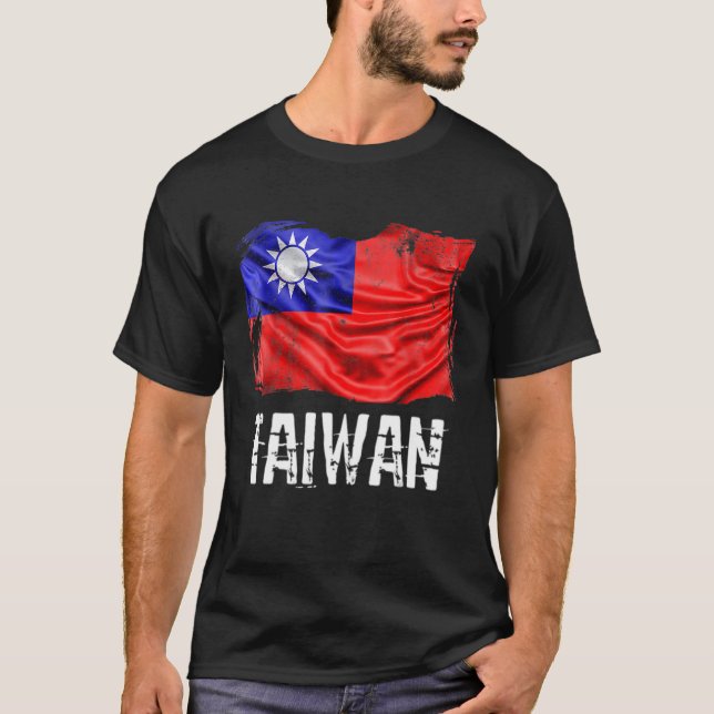 Camiseta Bandera De Taiwán República De China Roc (Anverso)
