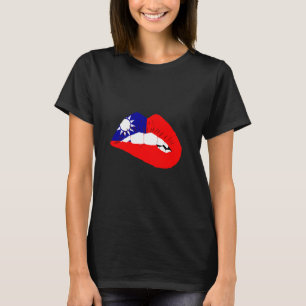 Camiseta Bandera de Taiwán Taiwán Labio Raíces taiwanesas T