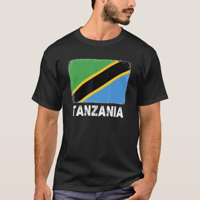Camiseta Bandera de Tanzania apoya a hombres tanzanos (Anverso)