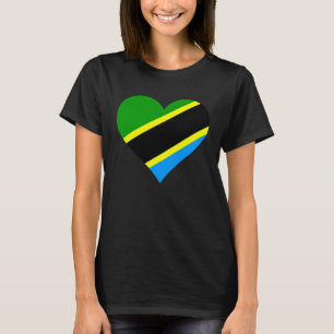 Camiseta Bandera de Tanzania Corazón Tanzania  Amar Tanzani