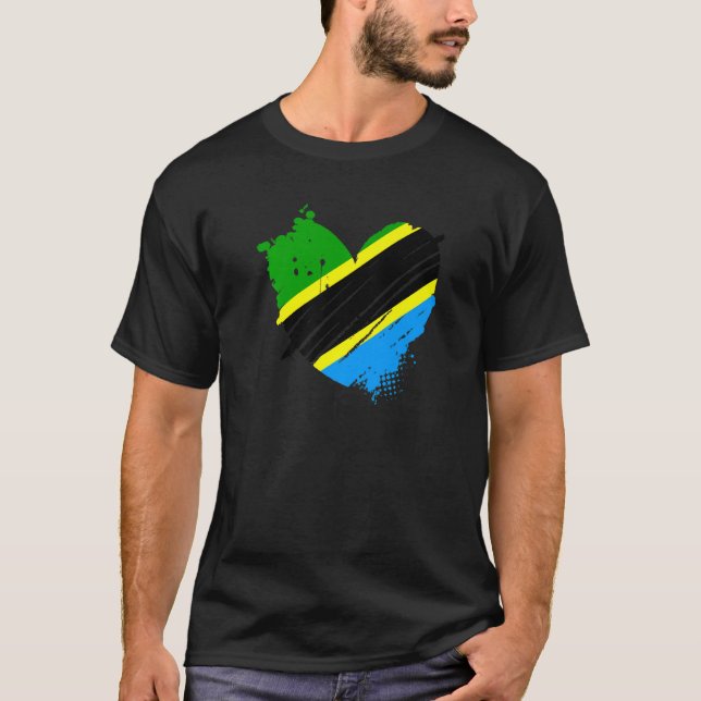 Camiseta Bandera de Tanzania me encanta Está en mi ADN Tanz (Anverso)