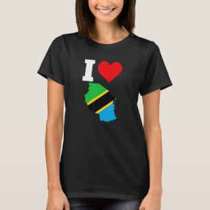 Camiseta Bandera de Tanzania para Tanzania I Love Tanzania