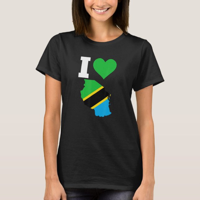 Camiseta Bandera de Tanzania para Tanzania, I Love Tanzania (Anverso)
