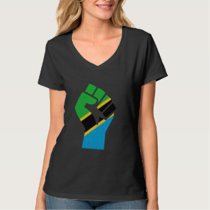Camiseta Bandera de Tanzania Puño Orgullo Tanzanian Tanzani
