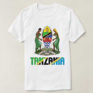 Camiseta Bandera de Tanzania y Patriótico Del Escudo De Arm