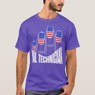 Camiseta Bandera de técnico de las uñas clavó a artista de