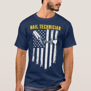 Camiseta Bandera de técnico de uñas enluta a artista de tec