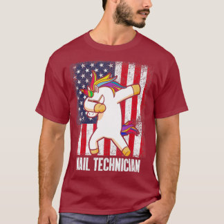 Camiseta Bandera de Técnico Nail Unicorn Artista Tecnológic