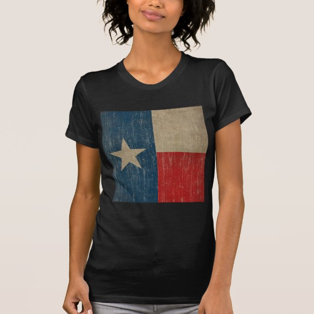 Camiseta Bandera de Tejas del vintage (Anverso)