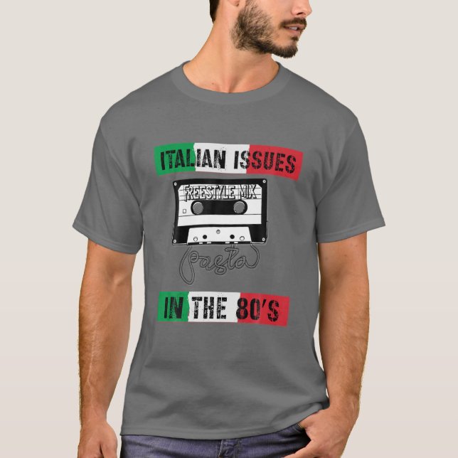 Camiseta Bandera de temas italianos Pasta Cassette 80S, Ita (Anverso)
