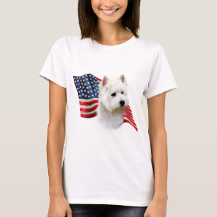 Camiseta Bandera de Terrier blanco de montaña del oeste