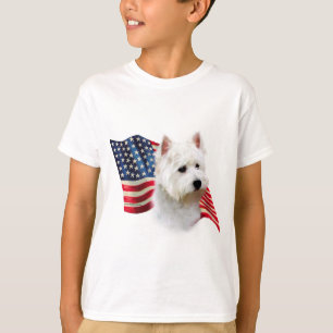 Camiseta Bandera de Terrier blanco de montaña del oeste