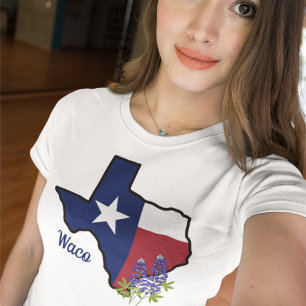 Camiseta Bandera de Texas con Personalizado de Bluebonnet c