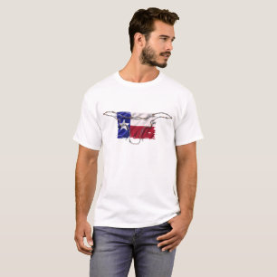 Camiseta Bandera de Texas, cráneo de alambre de púas,