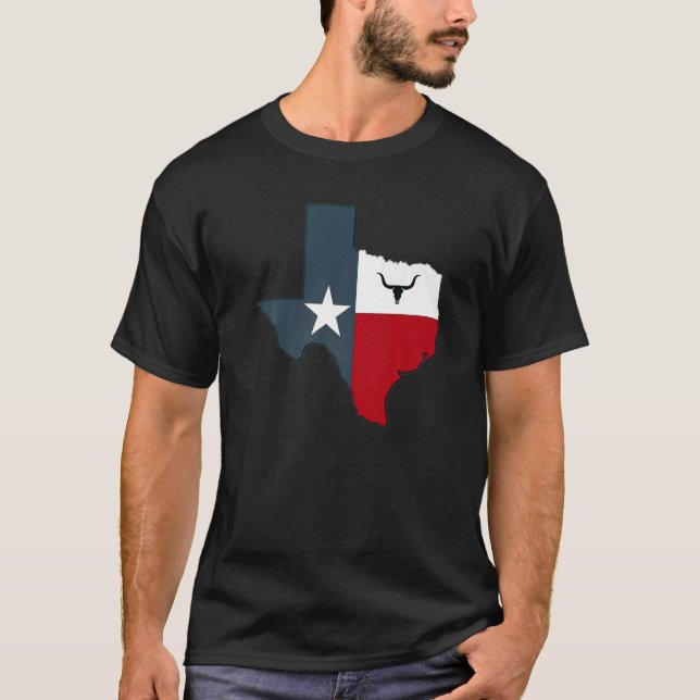 Camiseta Bandera de Texas Longhorn Lone Star (Anverso)