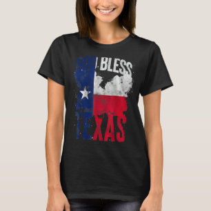 Camiseta Bandera de Texas Orgullosa Textos Dios bendiga al 