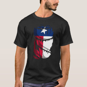 Camiseta Bandera De Texas Rota O Desgarra Efecto Tejido Ee.