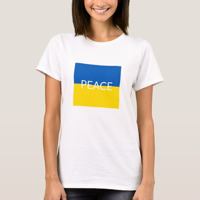 Camiseta Bandera de texto azul personalizado de la paz en U (Anverso)