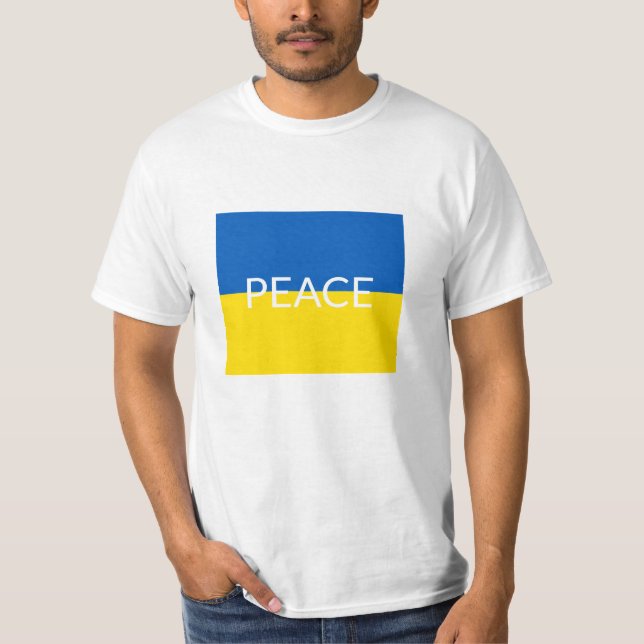 Camiseta Bandera de texto azul personalizado de la paz en U (Anverso)