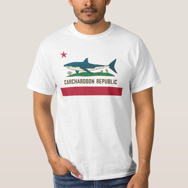 Camiseta Bandera de tiburón blanco de la República de Carch (Anverso)