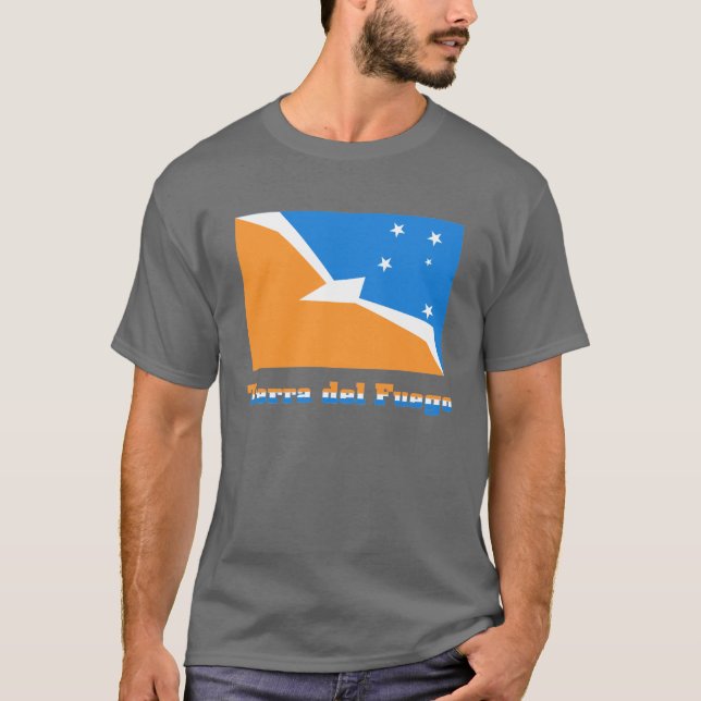 Camiseta Bandera de Tierra del Fuego con nombre (Anverso)