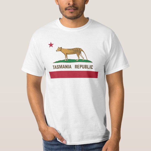 Camiseta Bandera de tilacino de la República de Tasmania Ti (Anverso)