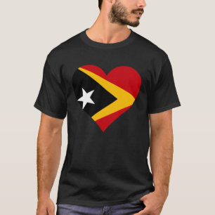Camiseta Bandera de Timor Oriental Corazón Timor Oriental R