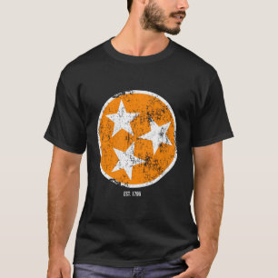 Camiseta Bandera De Tn De 3 Estrellas Naranja Bandera Blanc