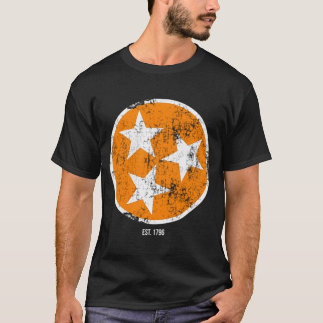 Camiseta Bandera De Tn De 3 Estrellas Naranja Bandera Blanc (Anverso)