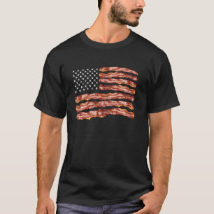 Camiseta Bandera de tocino USA Cerdos secos US divertido ch