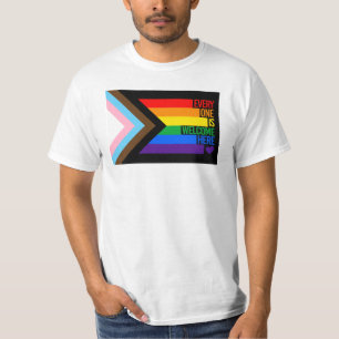 Camiseta Bandera de Todos son Bienvenidos Aquí (Orgullo Pro