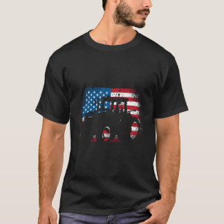 Camiseta Bandera De Tractor Estadounidense Para Agricultor