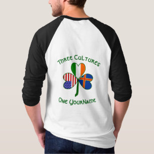 Camiseta Bandera de trébol personalizada irlandesa american