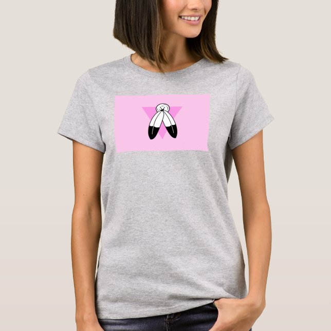 Camiseta Bandera de triángulo rosa de dos espíritus (Anverso)