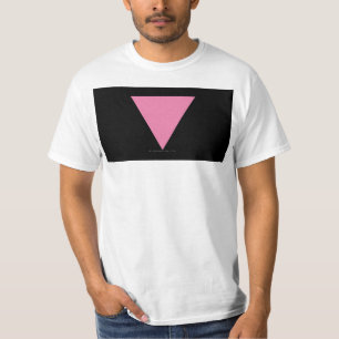 Camiseta bandera de triángulo rosa de SlipperyJoe rosa bril