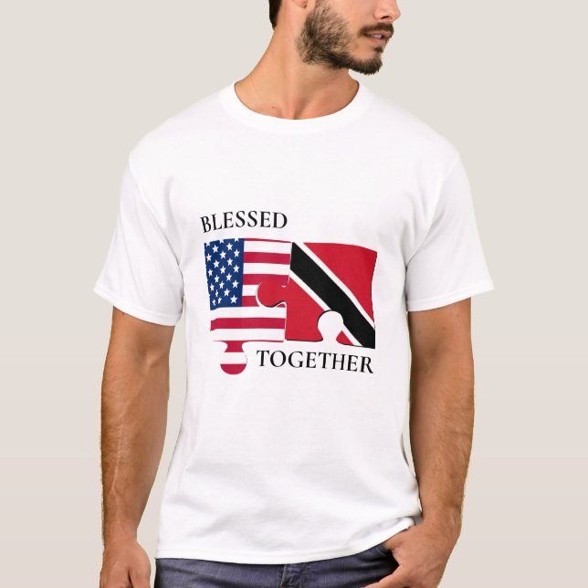 Camiseta Bandera de Trinidad estadounidense personalizada (Anverso)