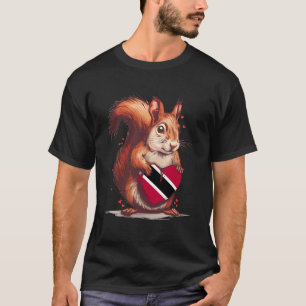 Camiseta Bandera de Trinidad y Tobago Ardilla Corazón Tobag
