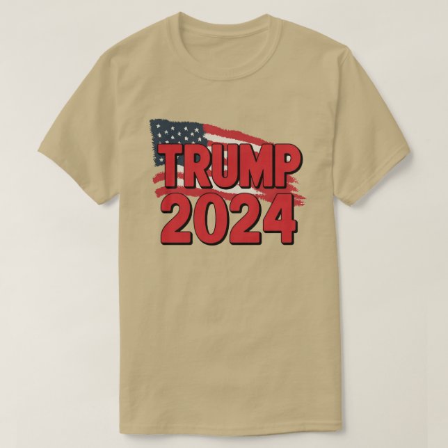 Camiseta Bandera de Trump 2024 Bandera estadounidense de la (Diseño del anverso)